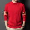 【璀璨年红】百分百羊绒衫男士保暖半高领臂珑提花毛衣2025秋冬新款气质百搭上衣潮 商品缩略图1
