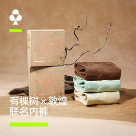 【新品上新】【敦煌联名】有棵树全棉裆透气裆本命年红色男士平角内裤3条装-U1381