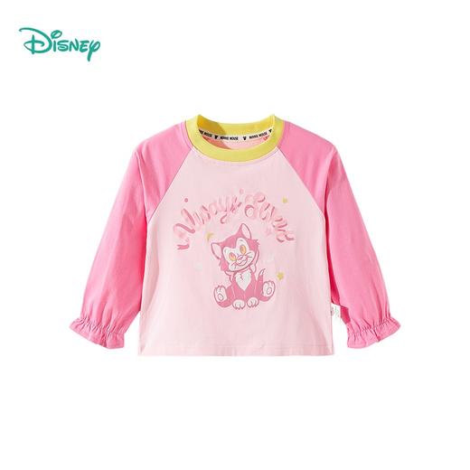迪士尼（Disney）女童长袖T恤甜美休闲撞色可爱7A级抗菌插肩袖2026春季新款上衣ZD1FS018 商品图7