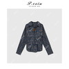 04-6潘依绣丁丁宠粉韩系简约撞色格子长袖衬衫Q1651 商品缩略图0