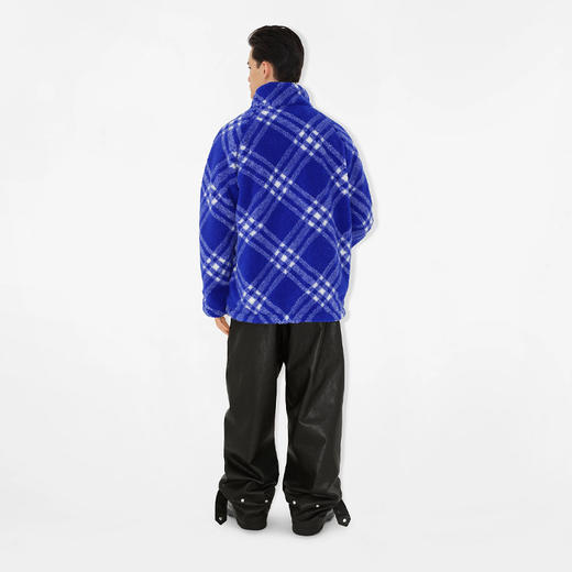 BURBERRY 巴宝莉 男士双面两穿格纹绒头夹克棉服 蓝色 8078777 B7369 商品图7