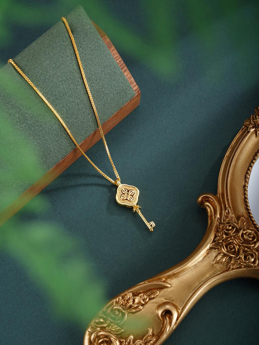 子佩集【金刚灵匙】银S925套链【FYL-2190】项链镀金四叶草钥匙2601 商品图3