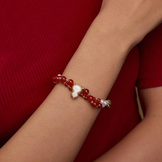 Manreya玛芮雅“红韵同心”淡水珍珠手串|红玛瑙，淡水珍珠 商品图3