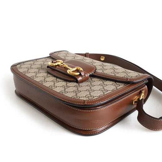 【95新】Gucci古驰1955系列602204 中号老花拼棕色1955马鞍包单肩包女士 160126AK17 商品图8