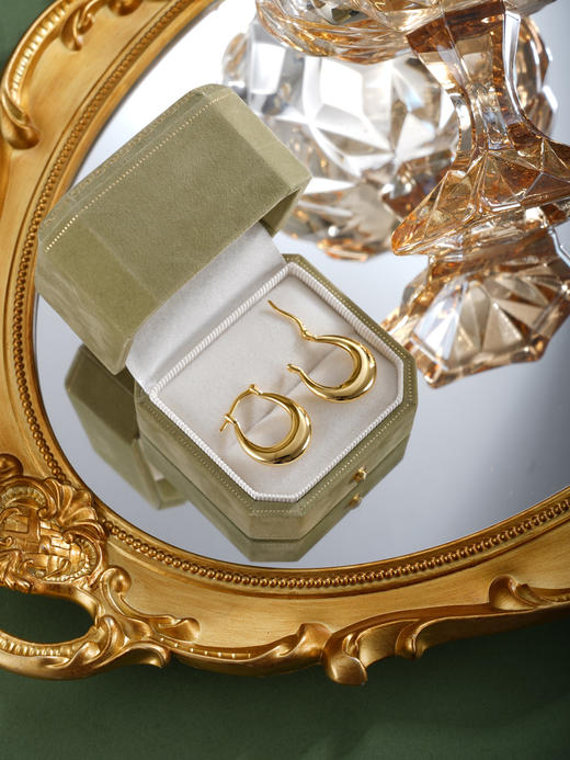 子佩集【光迹人生】银S925耳环【EL220037K】镀金扣环圆圈2601 商品图4