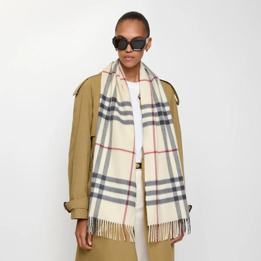 【四】BURBERRY 巴宝莉 女士格纹羊绒围巾 格子 8077884 A1450 商品图3