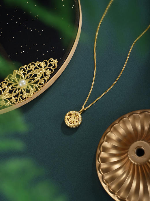 子佩集【福华妙韵】银S925套链【V10210HZA】项链镀金喜字2601 商品图3