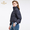 乔万尼新款女款冬季保暖短款两色可选复古格纹羽绒服EZ4T206 商品缩略图1