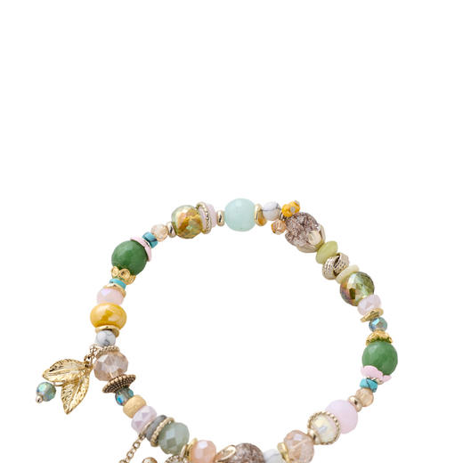 三彩2026新款彩色合成水晶拼接复古手串森系童话度假通勤吊坠自然 商品图4