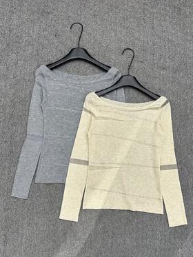 【门店同款】ENJOY春季晚宴流光一字领针织上衣 169259641