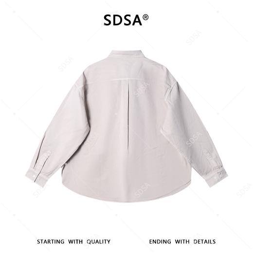 2183SDSA男士秋冬新款痞帅男装潮牌时尚纯色口袋拼接长袖衬衫百搭宽松 商品图5