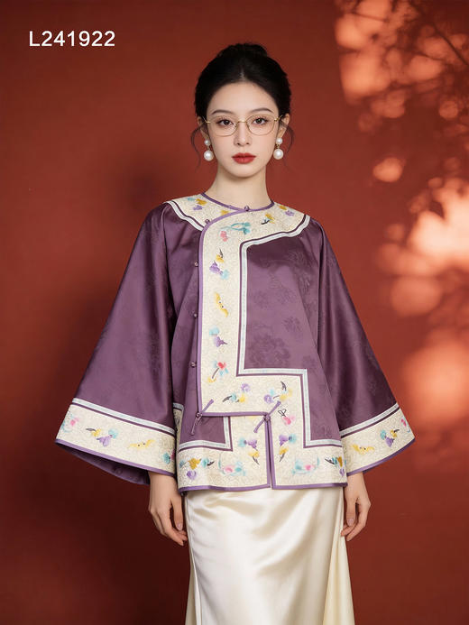 春季新款香云纱桑蚕丝刺绣中式上衣外套L241922 商品图4