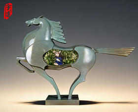 宇达青铜摆件 十二生肖马《一马当先》家居工艺品 装饰品摆件  高39.5cm