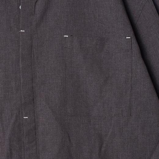 33270SDSA男士秋冬新款痞帅男装极简风刺绣衬衫长袖宽松纯色老钱风百搭 商品图3