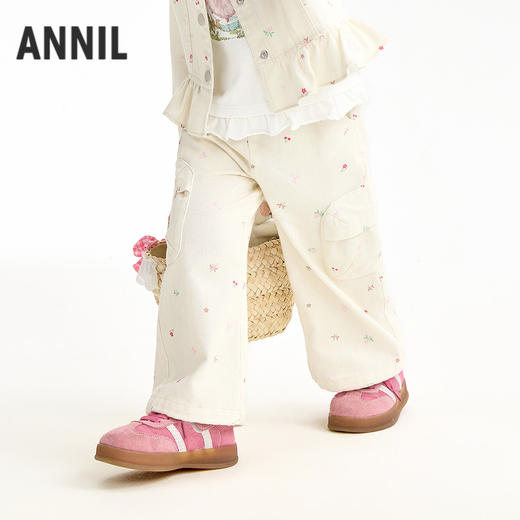 【实体店同款】女童全腰梭织长裤春季新款安奈儿童装XG616071 商品图0