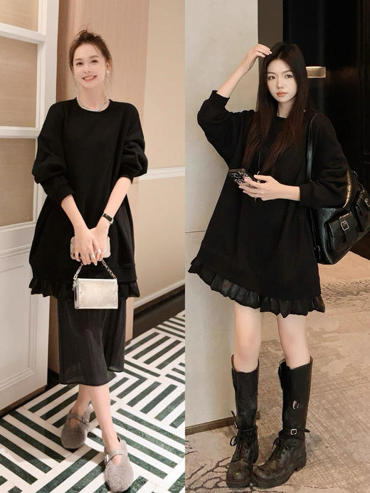 轻法式遮肉高克重小花苞连衣裙 商品图2