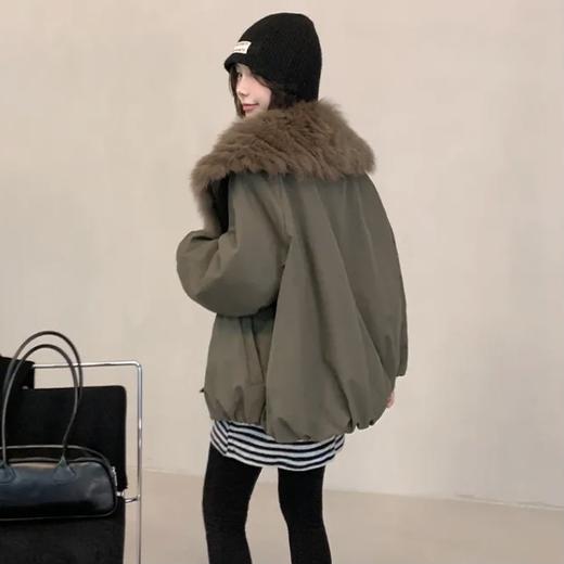 【YW】无忧购狐狸毛可拆卸大毛领50%鹅绒服羽绒宽松皮草外套女（现货48小时内发货） 商品图7