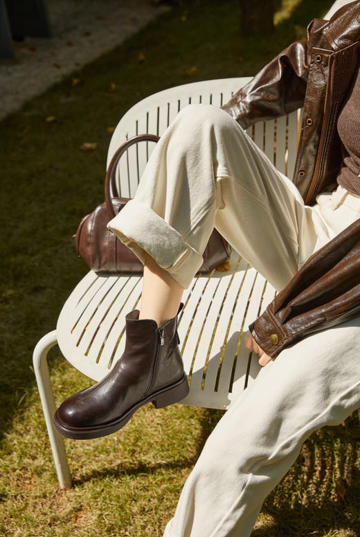 品牌捡漏真牛皮侧拉链短靴 超轻软底 商品图5