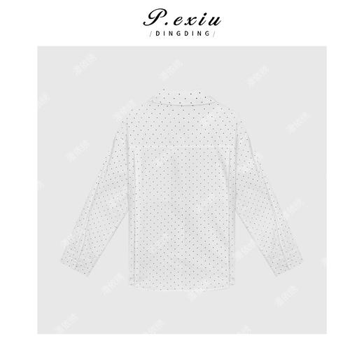 04-1潘依绣丁丁宠粉100%棉设计感复古波点立领长袖衬衫WH00270 商品图2