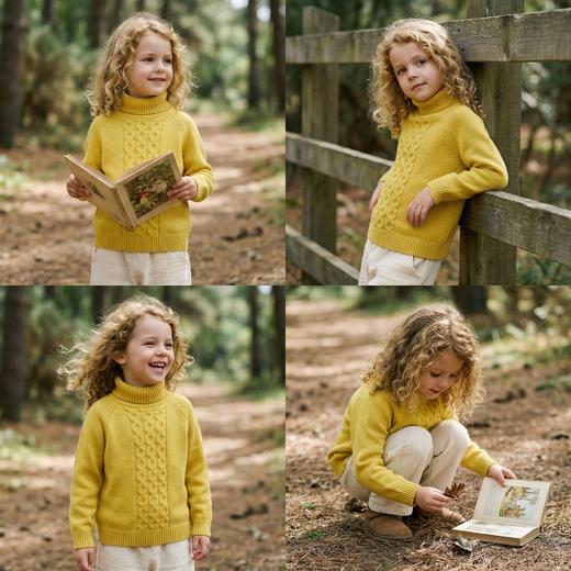 PALUOPO/PL山羊绒女童纯色羊绒衫100%山羊绒帕罗 商品图11