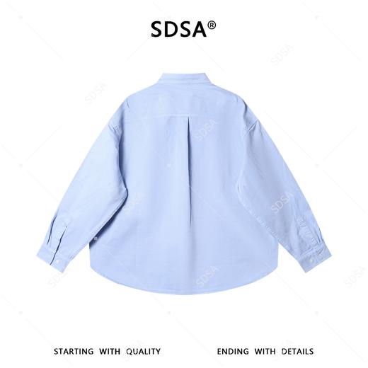 2183SDSA男士秋冬新款痞帅男装潮牌时尚纯色口袋拼接长袖衬衫百搭宽松 商品图5