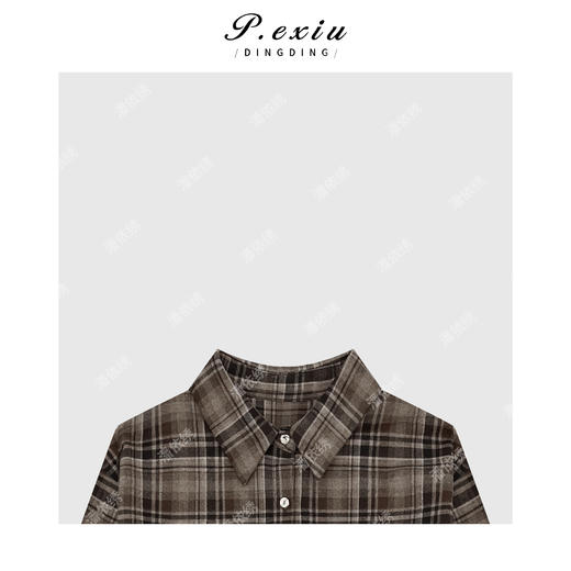 04-2潘依绣丁丁宠粉老钱英伦风格纹长袖衬衫Q3285 商品图2