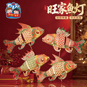 马年过新年春节元宵旺家鱼灯手工diy灯笼儿童材料包拍照手提花灯