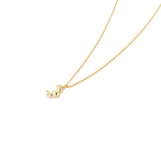 三彩2026新款牛角包吊坠项链美食系萌趣锁骨链通勤出游减龄轻复古 商品图1