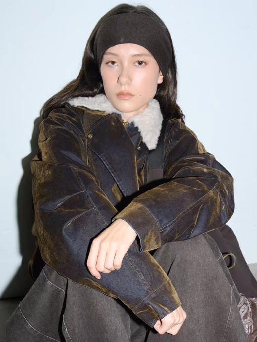 半圆/D5121950/植绒牛仔洗水夹克式羽绒服 商品图1