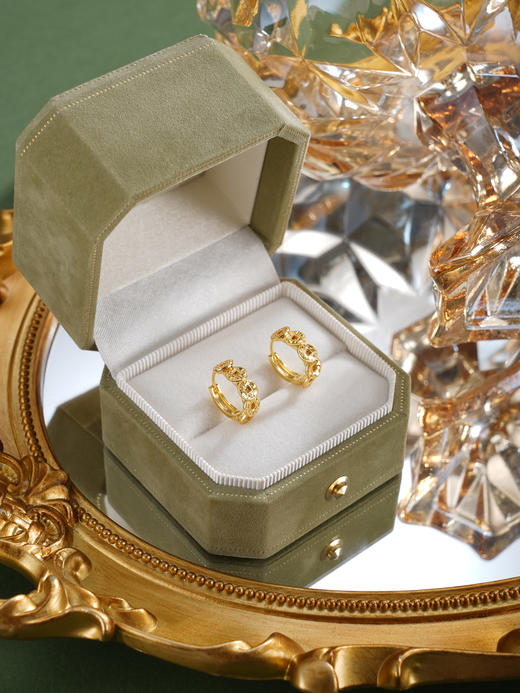 子佩集【多财多亿】银S925耳环【FYE-1462】镀金扣环圆圈五钱币2601 商品图2