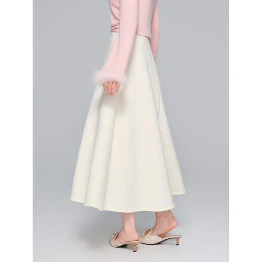 「自」全新升级【铂金会员174/天猫229/差价55】(04735)洛诗琳新中式半身裙2025冬季新款加厚高腰毛呢长款A字裙 商品图2