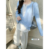 <曾小咸推荐>韩系蓝色假两件针织衫 商品缩略图1