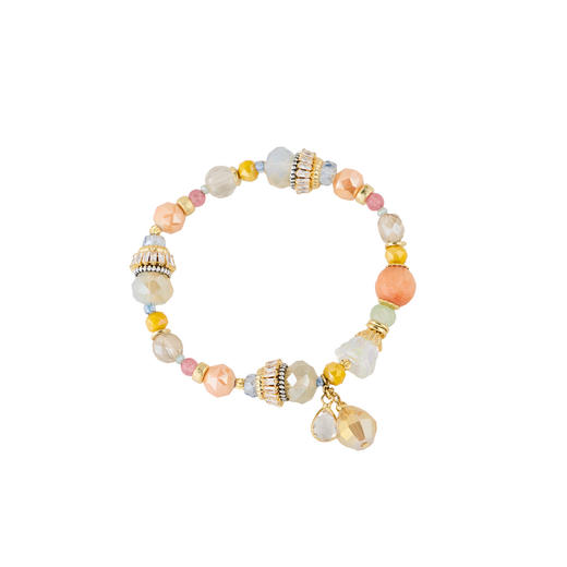 三彩2026新款彩色合成宝石拼接复古手串森系风度假通勤吊坠灵动女 商品图4