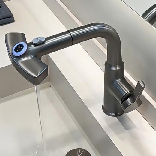 6351立安三档数显升降龙头-枪灰 商品图0