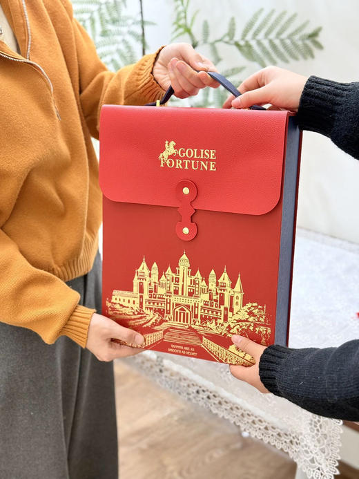 GOLISE马年生肖限定葡萄酒  歌瑞斯鎏金皮质礼袋 14%vol  750ml*2瓶 赠送海马刀  礼盒装 商品图2