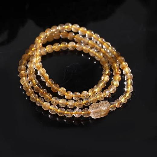 【祈愿吉品】金发晶貔貅三圈手链串 商品图0