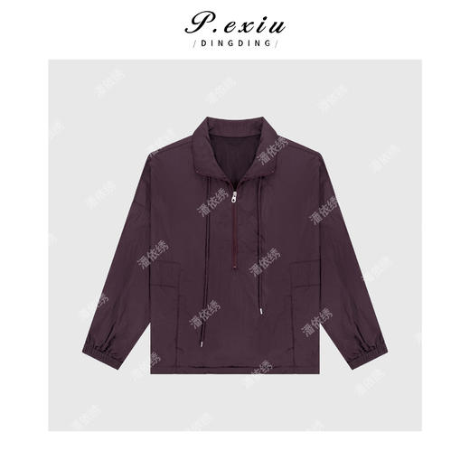 04-2潘依绣丁丁宠粉宽松透气舒适半开立领长袖衬衫Q98451 商品图0