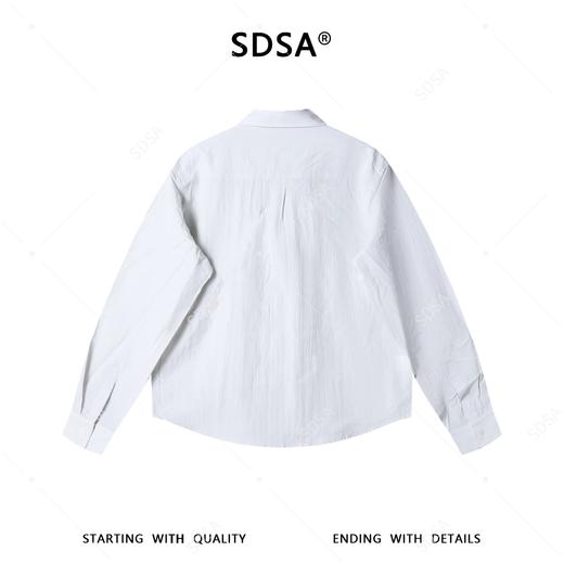 SDSA男士秋冬新款痞帅男装简约时尚纯色花边拼接长袖衬衫百搭衬衣 商品图4
