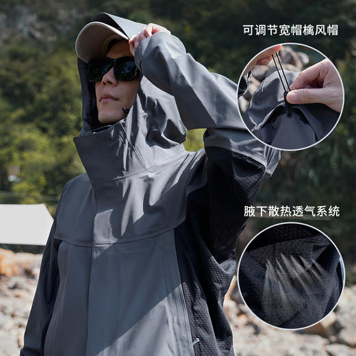 33000ft冲锋衣男女款春秋户外运动防水防风轻透徒步拼色硬壳冲锋衣 商品图2