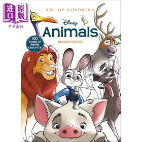 【中商原版】迪士尼动物艺术涂色集 100幅创意灵感图 英文原版 Art of Coloring Disney Animals 100 Images Disney Books