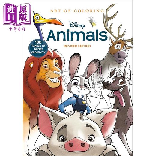 【中商原版】迪士尼动物艺术涂色集 100幅创意灵感图 英文原版 Art of Coloring Disney Animals 100 Images Disney Books 商品图0