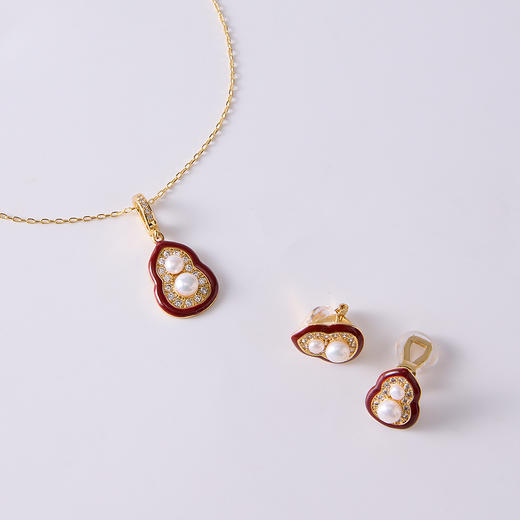 Manreya玛芮雅“鸿福双珠”淡水珍珠项链、耳钉|淡水珍珠，铜镀金 商品图6