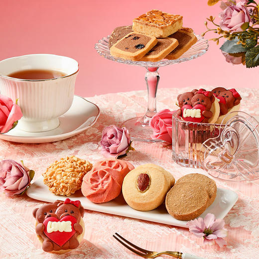 【缤纷曲奇·爱心小熊】悠享时情人节限定黄油曲奇饼干礼盒装马年礼物新年零食大礼包特产生日伴手礼300g 商品图4