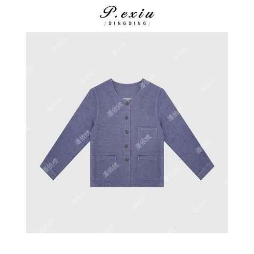 04-6潘依绣丁丁宠粉韩系简约圆领长袖衬衫Q70641 商品图0