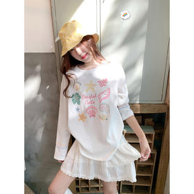 <曾小咸推荐>韩系圆领多巴胺彩色长袖t恤