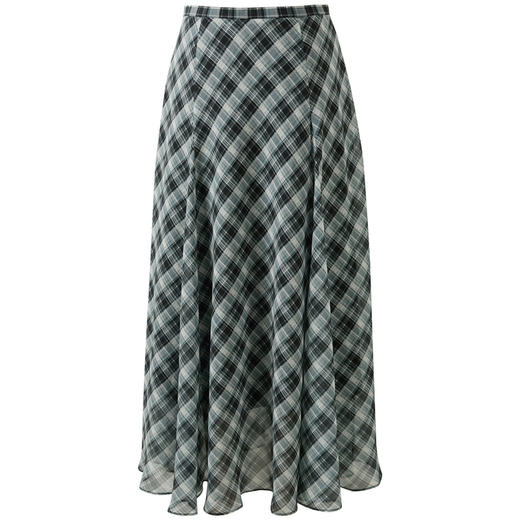 三彩2026春季新款设计感高腰复古格纹半身裙A字裙长裙显瘦垂感S 商品图4