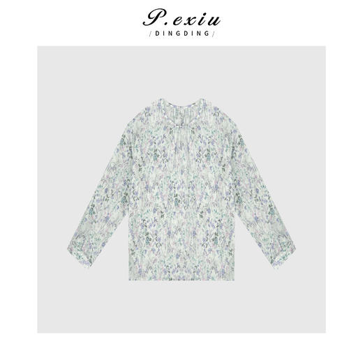 04-1潘依绣丁丁宠粉春夏款慵懒清新碎花衬衫 Q96421 商品图0