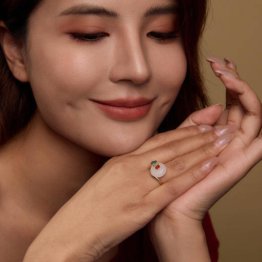 Manreya玛芮雅“祥云引福”玉髓戒指|玉髓，铜镀金 商品图3