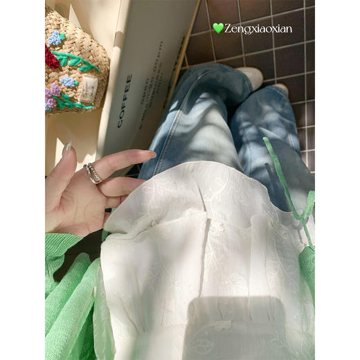 <曾小咸推荐>韩系气质无袖提花吊带背心 商品图1