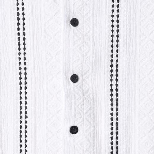 6823SDSA男士秋冬新款痞帅男装时尚菱形撞色提花竖纹设计长袖衬衫百搭 商品图3